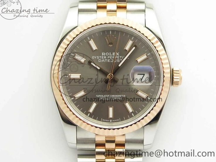 MiroTime 0309 DateJust 36mm 904 SS RG Wrapped 116231 GMF Gray Dial on SS RG Wrapped Jubilee Bracelet A Durable 3276